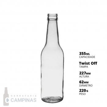 GARRAFA LONG NECK INCOLOR 355ML - CAIXA COM 70 UNIDADES